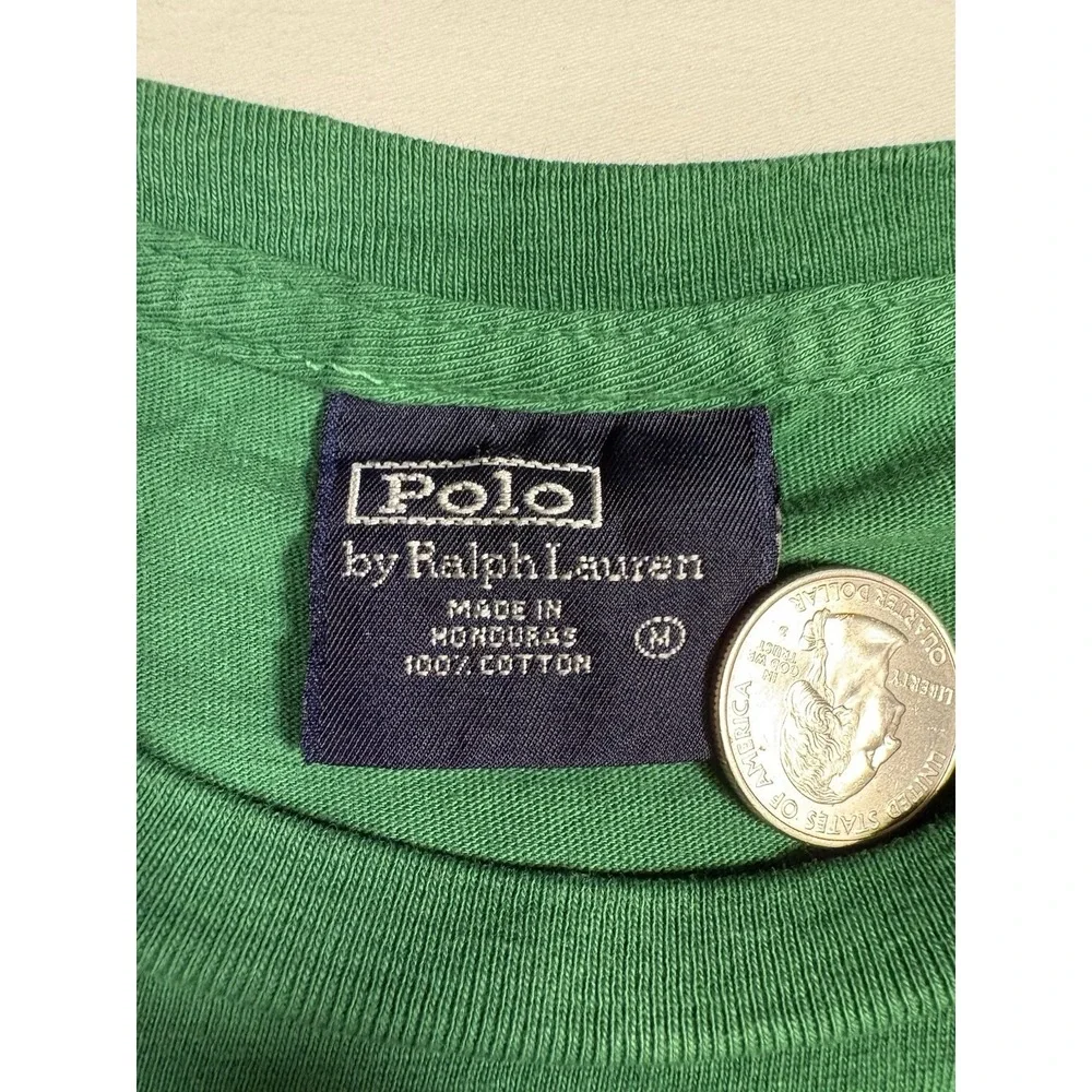 Polo Ralph Lauren Graphic T-Shirt Mens Medium Green Big Crest Logo Pony Cotton